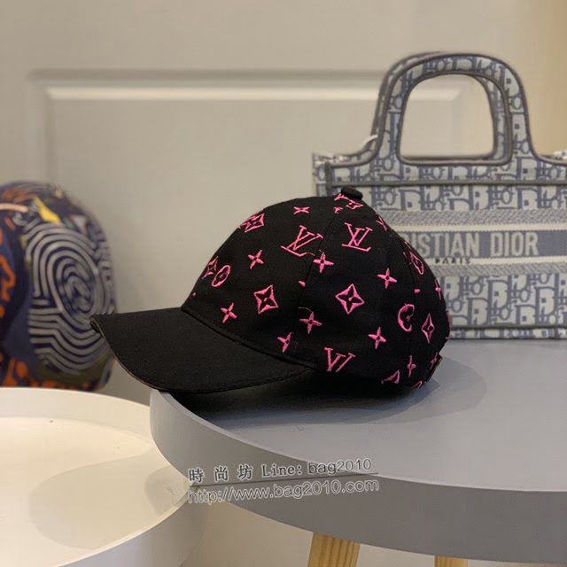 LV男女同款帽子 路易威登拼接刺繡款棒球帽  mm1655